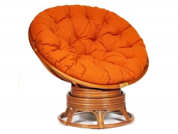 Кресло-качалка Papasan w 23/01 B с подушкой Cognac, ткань Оранжевый