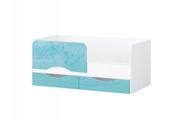 Кровать Дельфин-2 МДФ 1,6 фасад 3D Бирюза