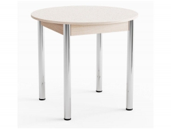 Стол Круглый Пластик Хром семолина беж