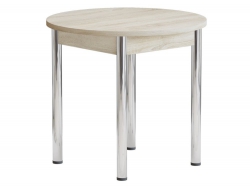 Стол Круглый ЛДСП дуб сонома Хром