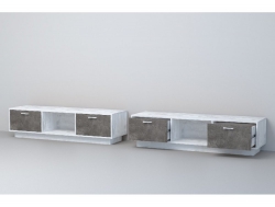 ТВ тумба Эго Т-3 бетон светлый/камень темный цоколь