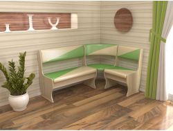 Скамья угловая Ника 2 Жемчуг/фисташка